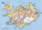 De gereden route op IJsland